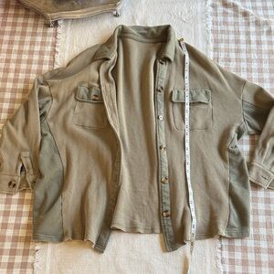Olive Green Button-Up Jacket